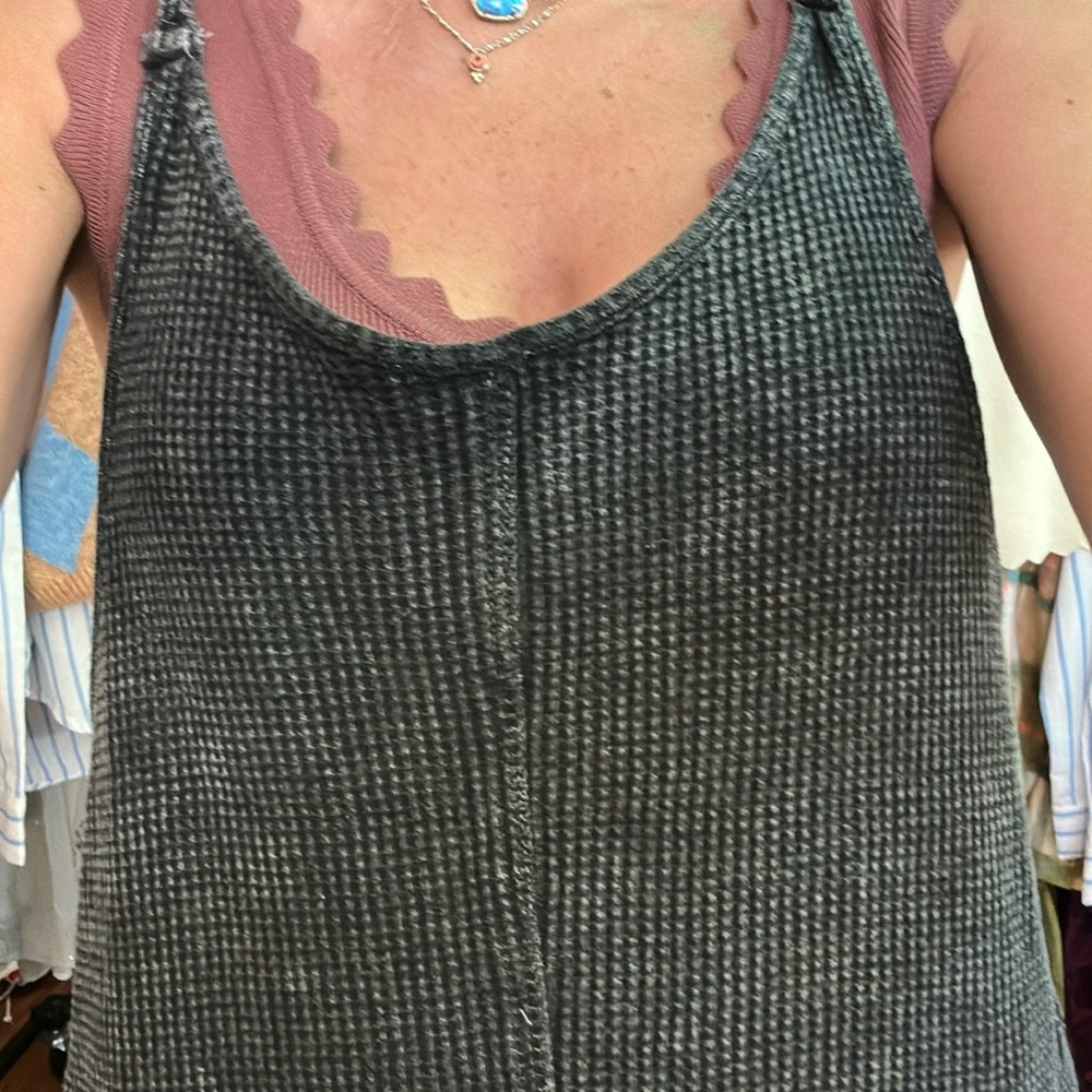 Gray Textured Women's Jumpsuit